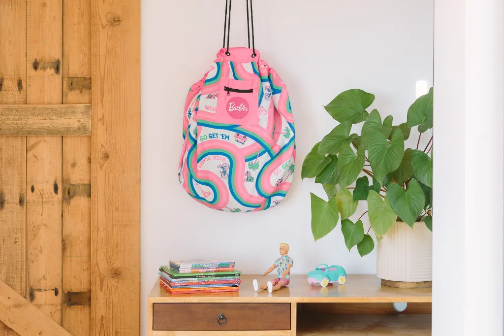 Printed Play Pouch Barbie Malibu hanging square.webp